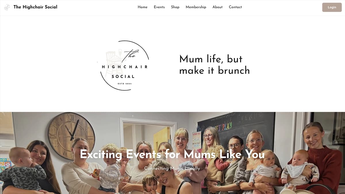 The High Chair Social website screenshot