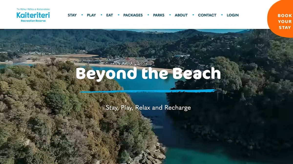 Experience Kaiteriteri website screenshot