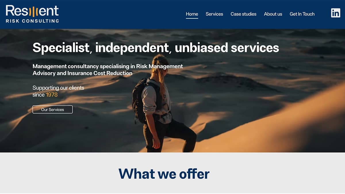 Resilient Risk Consulting website screenshot
